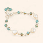 Bracelet perles Eau Douce et perles cristal Bleues  Bracelet Jethyka