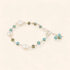 Bracelet perles Eau Douce et perles cristal Bleues  Bracelet Jethyka