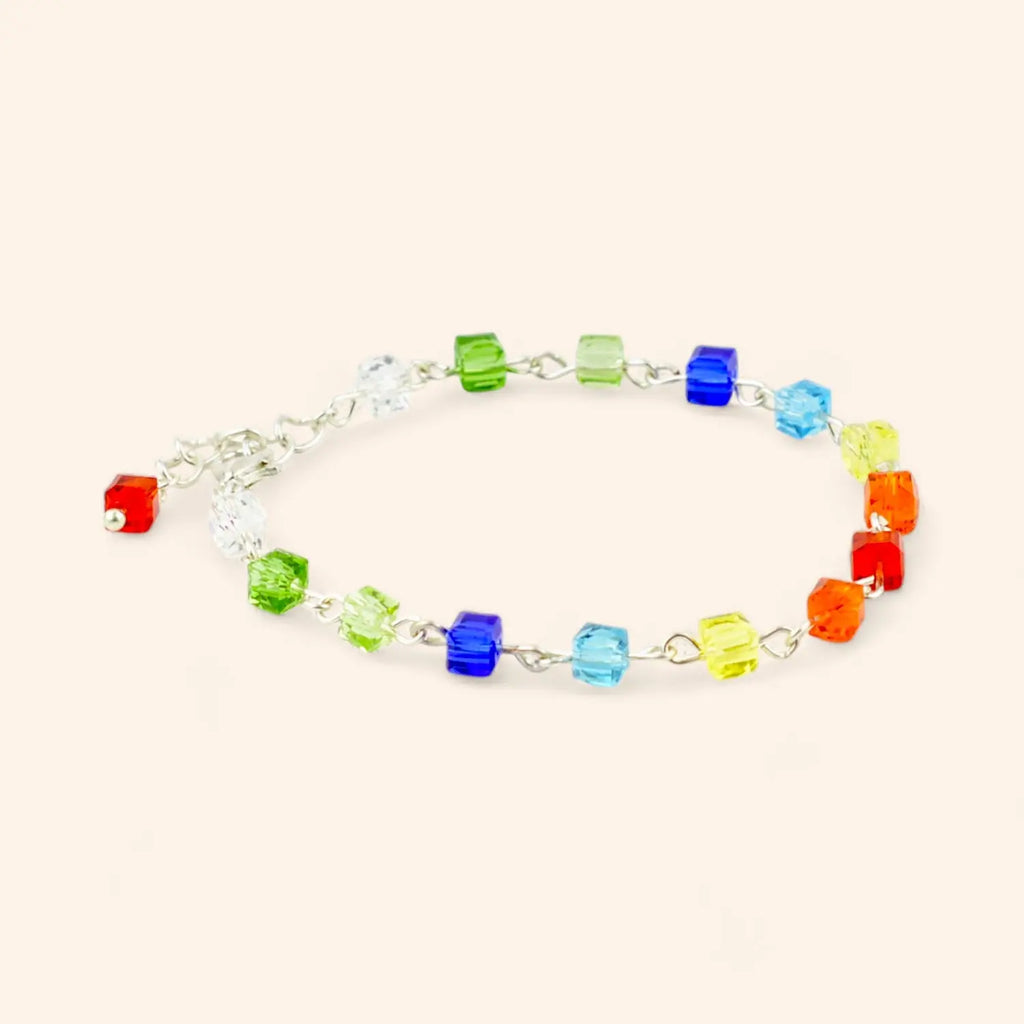 Bracelet perles cristal cubes Multicolores  Bracelet Jethyka