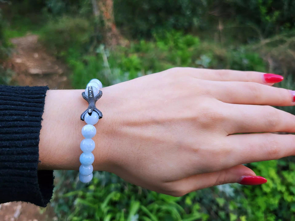 Bracelet étreinte en pierres naturelles Aigue-marine  Bracelet Jethyka