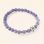 Bracelet en pierres naturelles Angélite pourpre et perle Fleur de cerisier  Bracelet Jethyka