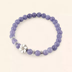 Bracelet en pierres naturelles Angélite pourpre et perle Fleur de cerisier  Bracelet Jethyka
