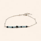 Bracelet Étoile et perles Cristal Bleues Chaîne Argentée  Bracelet Jethyka