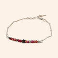 Bracelet Étoile et perles Cristal Rouges Chaîne Argentée  Bracelet Jethyka