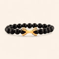 Bracelet étreinte en pierres naturelles Agate noire matte  Bracelet Jethyka
