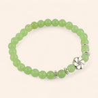 Bracelet en Pierres Naturelles Jade et Fleur de Cerisier  Bracelet Jethyka