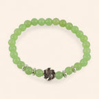 Bracelet en Pierres Naturelles Jade et Fleur de Cerisier  Bracelet Jethyka