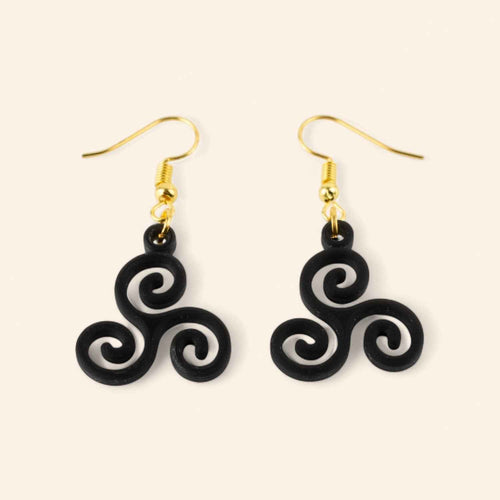 Boucles d'oreilles Triskell Noir