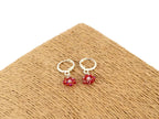 Boucles Fleur perles de cristal rouges  Boucles d'Oreilles Jethyka
