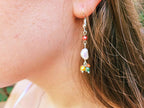 Boucles d'oreilles Perle d'eau douce et cristal multicolores  Boucles d'Oreilles Jethyka