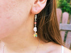 Boucles d'oreilles Perle d'eau douce et cristal multicolores  Boucles d'Oreilles Jethyka
