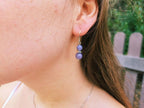 Boucles d'oreilles en pierres naturelles Angélite pourpre  Boucles d'Oreilles Jethyka