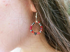 Boucles d'oreilles Etoile et perles cristal rouges