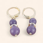 Boucles d'oreilles en pierres naturelles Angélite pourpre  Boucles d'Oreilles Jethyka