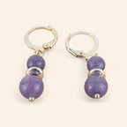 Boucles d'oreilles en pierres naturelles Angélite pourpre  Boucles d'Oreilles Jethyka