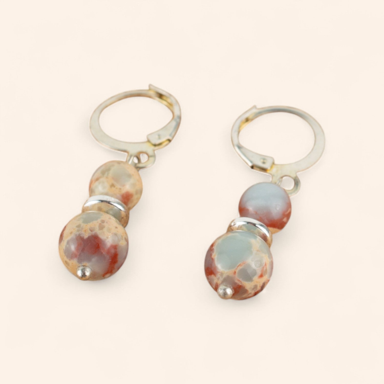 Boucles d'oreilles en pierres naturelles Jaspe Shoushan  Boucles d'Oreilles Jethyka
