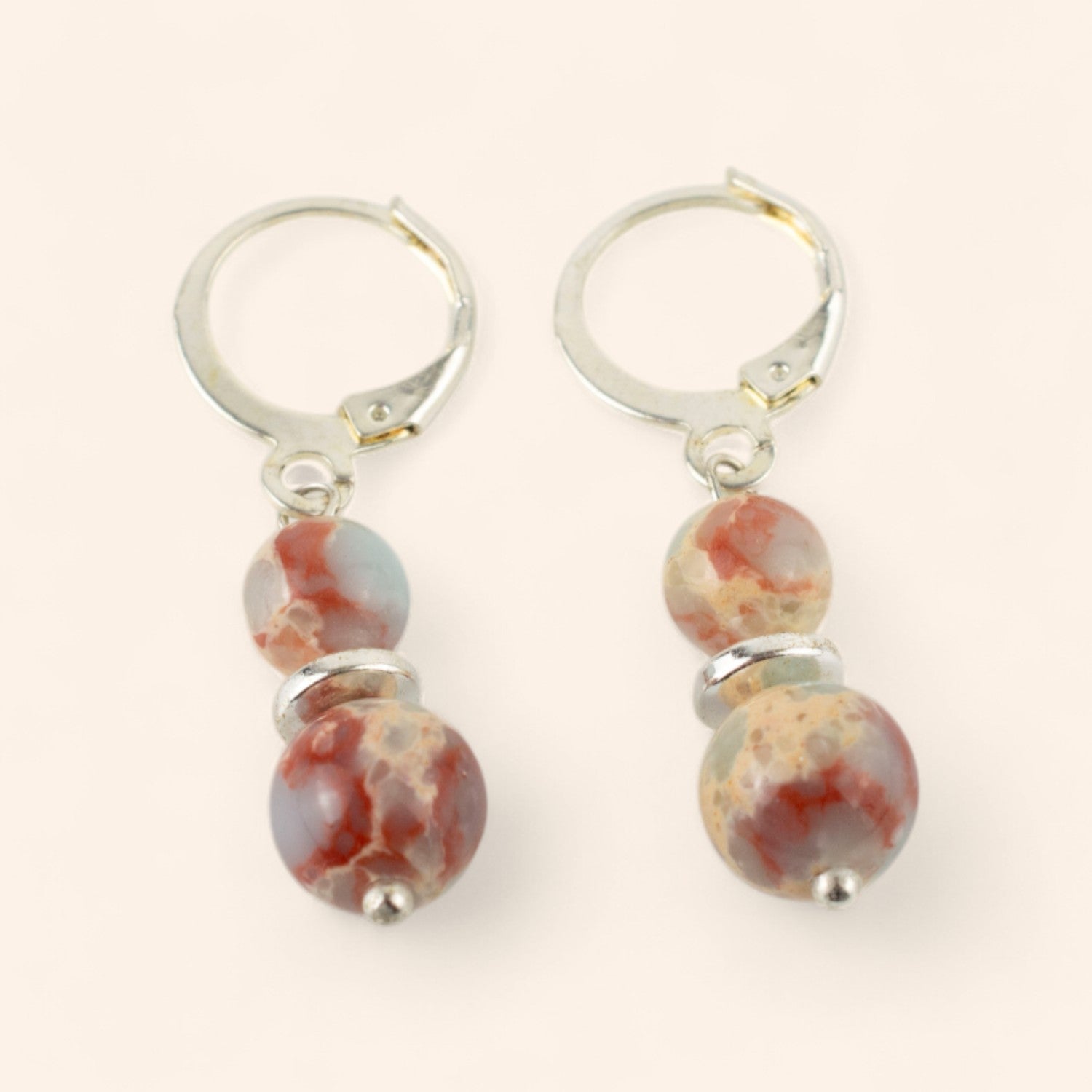 Boucles d'oreilles en pierres naturelles Jaspe Shoushan  Boucles d'Oreilles Jethyka