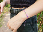 Bracelet Cœur perles rocailles Violettes