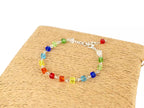 Bracelet Perles Cubes en Cristal Multicolores  Bracelet Jethyka