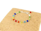 Bracelet Perles Cubes en Cristal Multicolores  Bracelet Jethyka