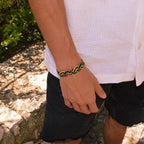 Bracelet tressé multicolore en cuir réglable  Bracelet Jethyka