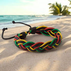 Bracelet tressé multicolore en cuir réglable  Bracelet Jethyka