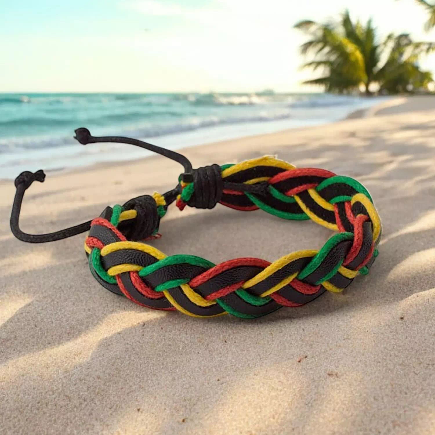 Bracelet tressé multicolore en cuir réglable  Bracelet Jethyka