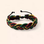 Bracelet tressé multicolore en cuir réglable  Bracelet Jethyka