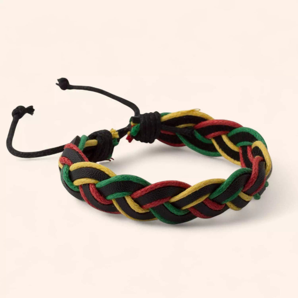 Bracelet tressé multicolore en cuir réglable  Bracelet Jethyka