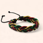 Bracelet tressé multicolore en cuir réglable  Bracelet Jethyka