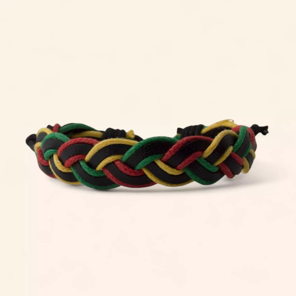 Bracelet tressé multicolore en cuir réglable  Bracelet Jethyka
