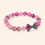 Bracelet Étreinte en Pierres Naturelles Agate Veine de Dragon Rose  Bracelet Jethyka