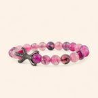 Bracelet Étreinte en Pierres Naturelles Agate Veine de Dragon Rose  Bracelet Jethyka