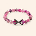 Bracelet Étreinte en Pierres Naturelles Agate Veine de Dragon Rose  Bracelet Jethyka