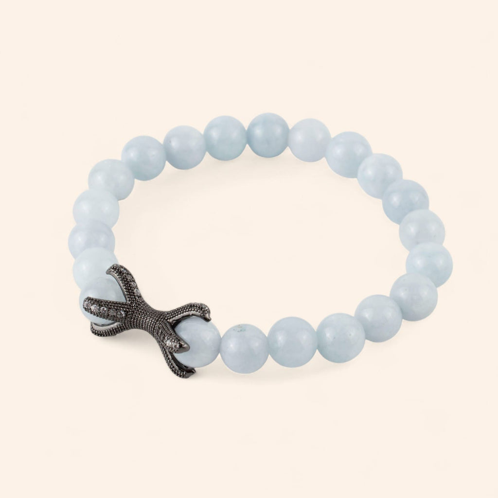 Bracelet étreinte en pierres naturelles Aigue-marine  Bracelet Jethyka