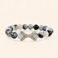 Bracelet Etreinte en pierres naturelles Quartz noir & blanc  Bracelet Jethyka