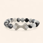 Bracelet Etreinte en pierres naturelles Quartz noir & blanc  Bracelet Jethyka