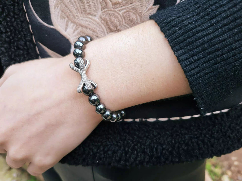 Bracelet Etreinte en pierres naturelles Hématites  Bracelet Jethyka