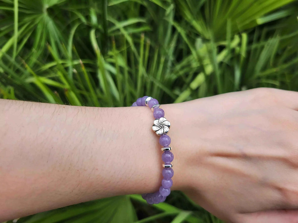 Bracelet Fleur de cerisier en pierres naturelles Angélite pourpre
