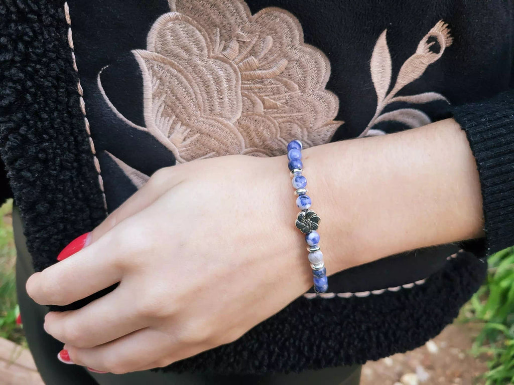 Bracelet Fleur de Cerisier Sodalite  Bracelet Jethyka