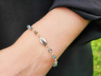 Bracelet Love en perles cristal Gris bleuté