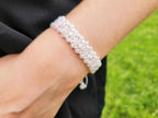 Bracelet macramé perles cristal Blanches