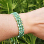 Bracelet macramé perles cristal Vert Pastel