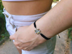 Bracelet Fleur macramé Noir