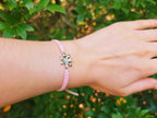 Bracelet Fleur macramé Rose