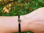 Bracelet Cœur Ormeaux Macramé Noir