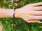 Bracelet Cœur Ormeaux Macramé Noir