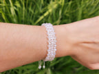 Bracelet Macramé Fait Main avec Perles Cristal Blanches  Bracelet Jethyka