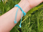 Bracelet Macramé en Cristal bleu ciel  Bracelet Jethyka