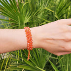 Bracelet Macramé Fait Main avec Perles Cristal Oranges  Bracelet Jethyka